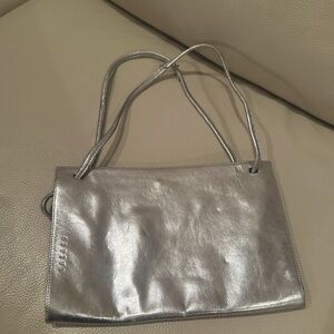 Metallic Silver Flat Purse